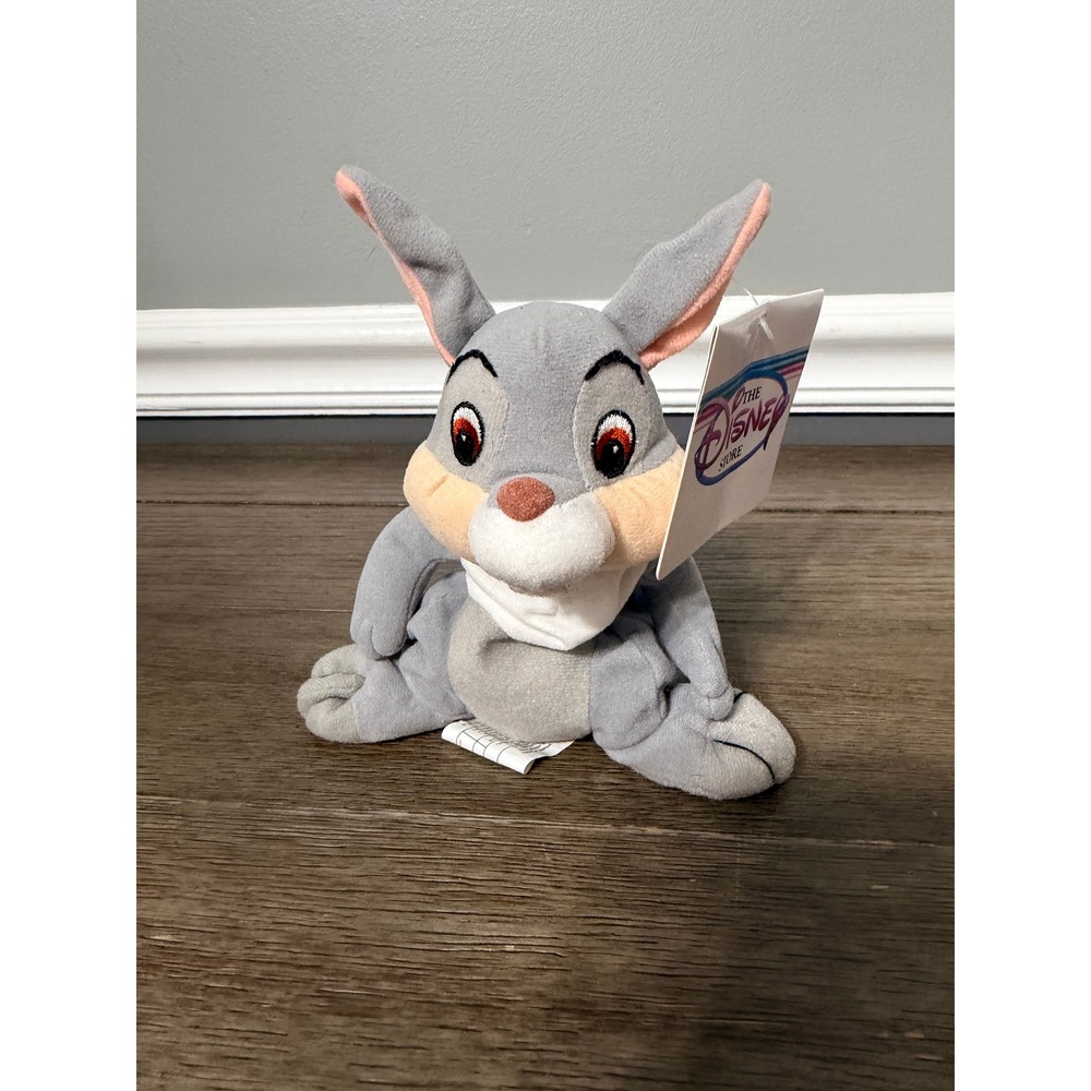 Disney Store Thumper Plush Bambi Rabbit Bean Bag Stuffed Animal New With Tags 8"